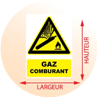 Autocollant Panneau danger gaz comburant - Zone Signaletique