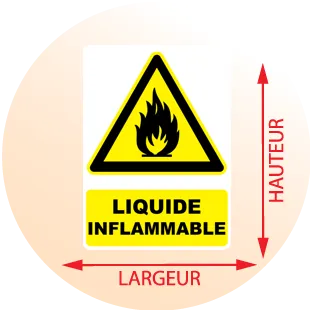 Autocollant Panneau danger liquide inflammable - Zone Signaletique