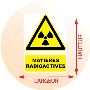 Autocollant Panneau danger matières radioactives - Zone Signaletique