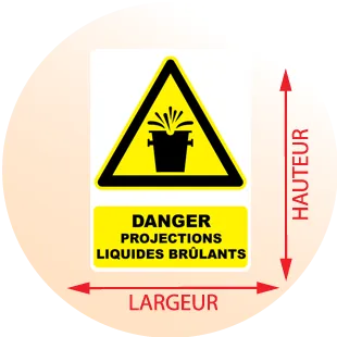 Autocollant Panneau danger projections liquides brulants - Zone Signaletique