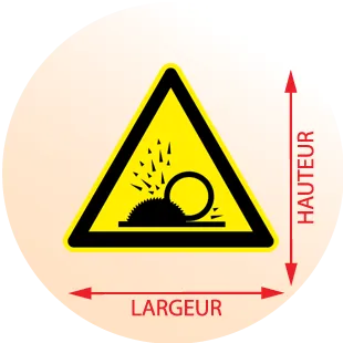 Autocollant Danger projections de copeaux - Zone Signaletique