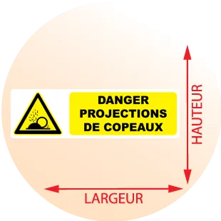 Autocollant Pictogramme danger projections de copeaux - Zone Signaletique