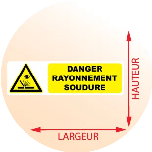 Autocollant Pictogramme Danger Rayonnement Soudure - Zone Signaletique