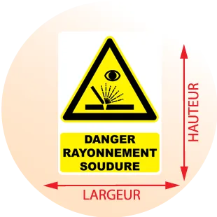 Autocollant Panneau Danger Rayonnement Soudure - Zone Signaletique