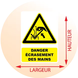 Autocollant Panneau Danger écrasement des mains - Zone Signaletique