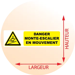 Autocollant Pictogramme danger monte-escalier en mouvement - Zone Signaletique