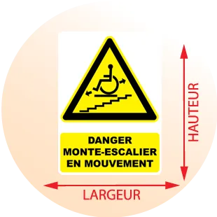 Autocollant Panneau danger monte-escalier en mouvement - Zone Signaletique