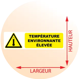 Autocollant Pictogramme danger température environnante élevée - Zone Signaletique