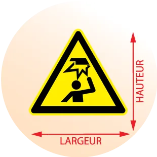 Autocollant Danger obstacle en hauteur - Zone Signaletique