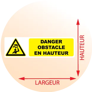 Autocollant Pictogramme danger obstacle en hauteur - Zone Signaletique