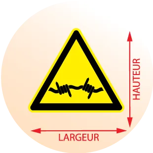 Autocollant Danger fil barbelé - Zone Signaletique