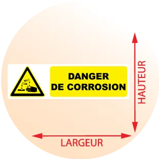 Autocollant Pictogramme danger de corrosion - Zone Signaletique