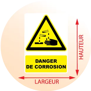 Autocollant Panneau danger de corrosion - Zone Signaletique