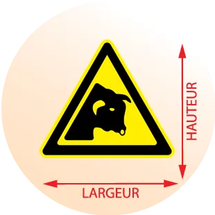 Autocollant Danger taureau - Zone Signaletique