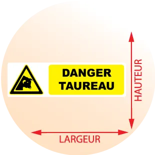 Autocollant Pictogramme danger taureau - Zone Signaletique