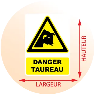 Autocollant Panneau danger taureau - Zone Signaletique