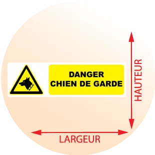 Autocollant Pictogramme danger chien de garde - Zone Signaletique