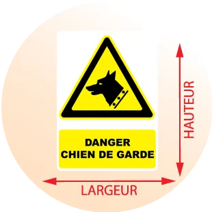 Autocollant Panneau danger chien de garde - Zone Signaletique