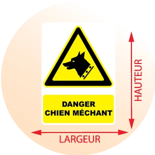 Autocollant Panneau danger chien méchant - Zone Signaletique