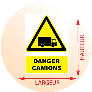 Autocollant Panneau danger camions - Zone Signaletique