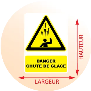 Autocollant Panneau danger chute de glace - Zone Signaletique