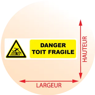 Autocollant Pictogramme danger toit fragile - Zone Signaletique