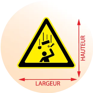 Autocollant Danger chute d'objetsDanger toit fragile - Zone Signaletique