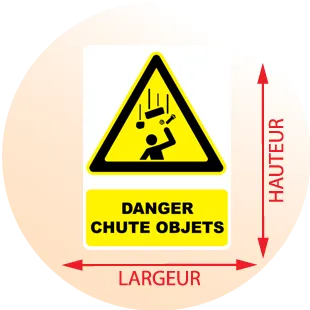 Autocollant Panneau danger chute d'objetsPanneau danger toit fragile - Zone Signaletique