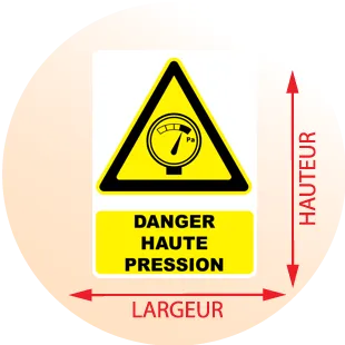 Autocollant Panneau danger haute pression - Zone Signaletique