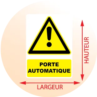 Autocollant Panneau danger porte automatique - Zone Signaletique