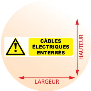 Autocollant Pictogramme danger câbles électriques enterrés - Zone Signaletique