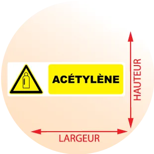 Autocollant Pictogramme danger acétylène - Zone Signaletique