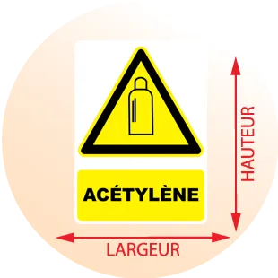 Autocollant Panneau danger acétylène - Zone Signaletique