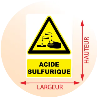 Autocollant Panneau danger acide sulfurique - Zone Signaletique