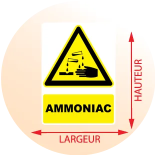 Autocollant Panneau danger ammoniac - Zone Signaletique