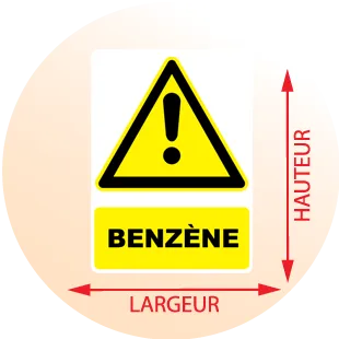 Autocollant Panneau danger benzène - Zone Signaletique