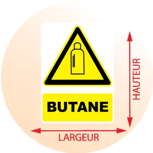 Autocollant Panneau danger butane - Zone Signaletique