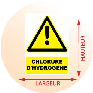 Autocollant Panneau danger chlorure d'hydrogène - Zone Signaletique
