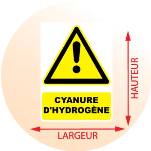 Autocollant Panneau danger cyanure d'hydrogène - Zone Signaletique