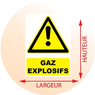 Autocollant Panneau danger Gaz explosifs - Zone Signaletique