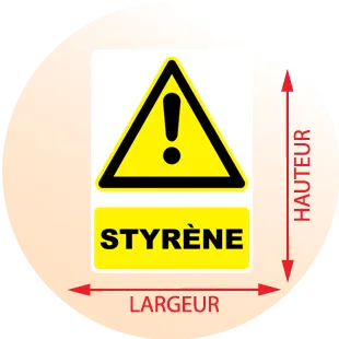 Autocollant Panneau danger Styrène - Zone Signaletique