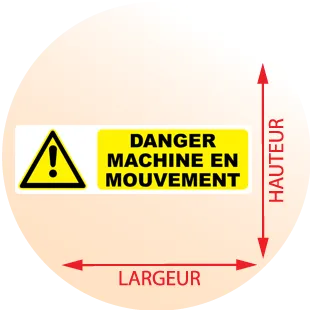 Autocollant Pictogramme danger machine en mouvement - Zone Signaletique