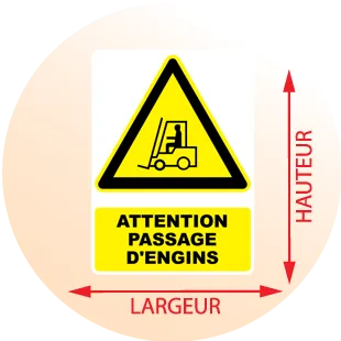 Autocollant Panneau attention passage d'engins - Zone Signaletique