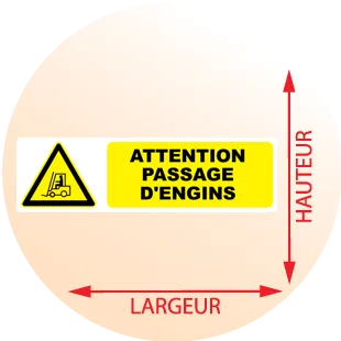 Autocollant Pictogramme attention passage d'engins - Zone Signaletique