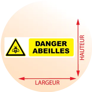 Autocollant Pictogramme Danger abeilles - Zone Signaletique