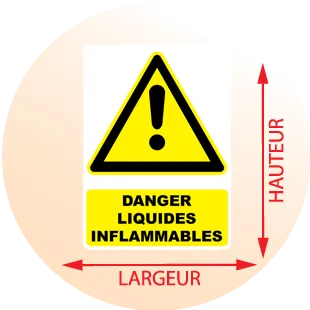 Autocollant Panneau danger liquides inflammables - Zone Signaletique