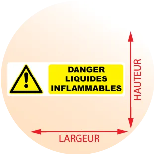 Autocollant Pictogramme danger liquides inflammables - Zone Signaletique