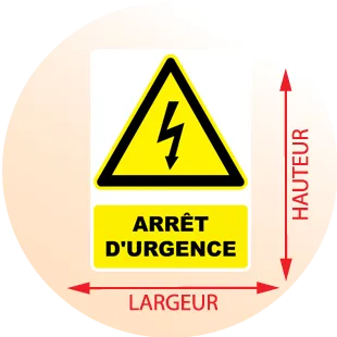 Autocollant Panneau arrêt d'urgence - Zone Signaletique