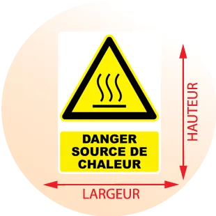 Autocollant Panneau danger source de chaleur - Zone Signaletique