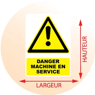 Autocollant Panneau danger machine en service - Zone Signaletique